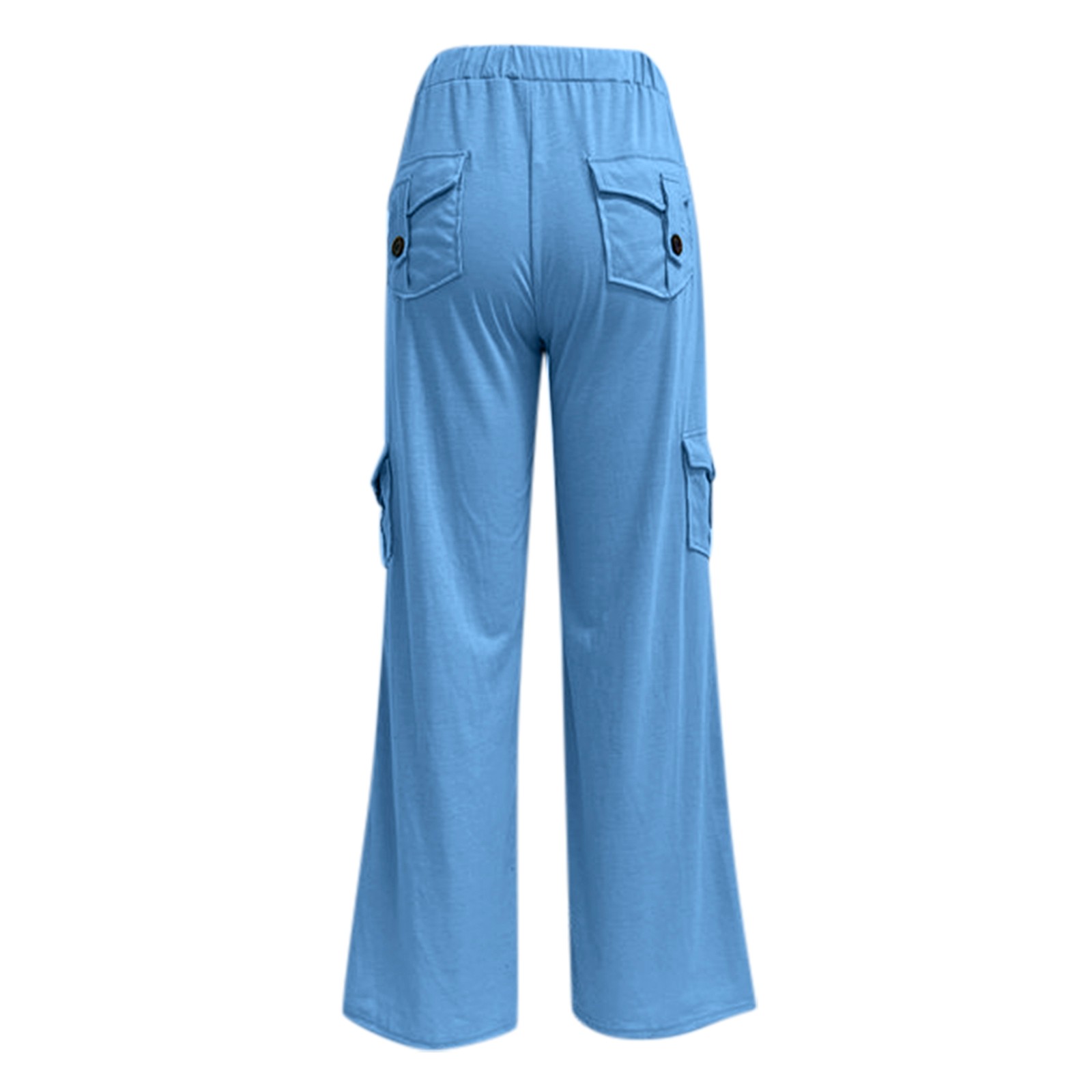 thumbnail image 5 of Pantalones de yoga anchos para mujer con bolsillos cargo - Poliéster spandex, cintura elástica, pantalones palazzo elásticos, aptos para el gimnasio/entrenamiento/uso informal, 5 of 5